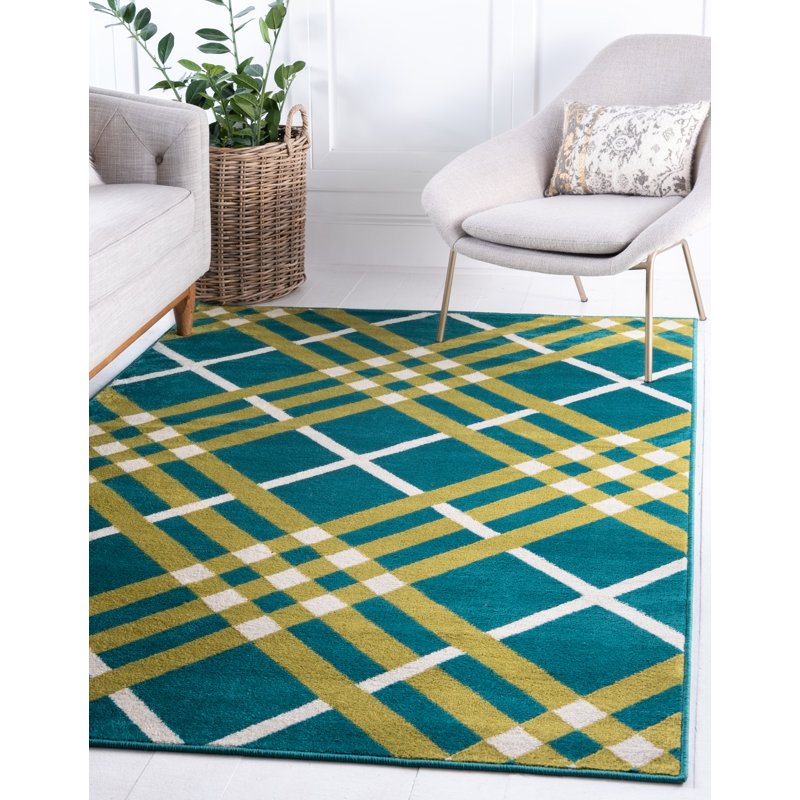 JaneSeymour™ Plaid Green Area Rug & Reviews Wayfair